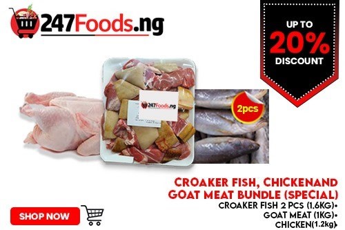 Croaker Fish, Chicken and Goat meat Bundle (Special)